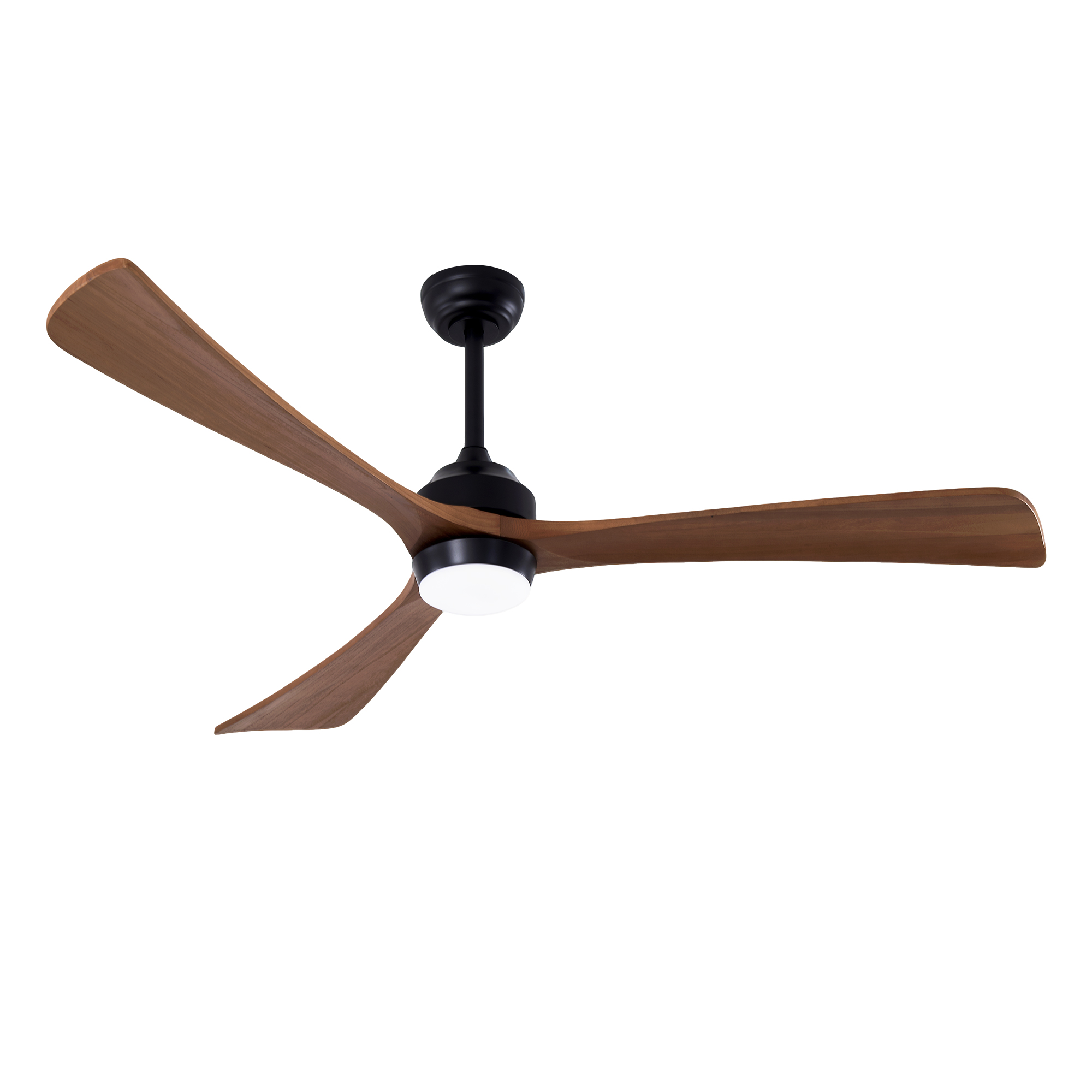 62" 3PCS  Solid Wood Blades Ceiling Fan with Lights Remote Control,Quiet DC Motor 3 Blade Ceiling Fans 6 Speed Levels,Reversible Ceiling Fan,for Patio Living Room, Bedroom, Office,Indoor, (Matte Black)
