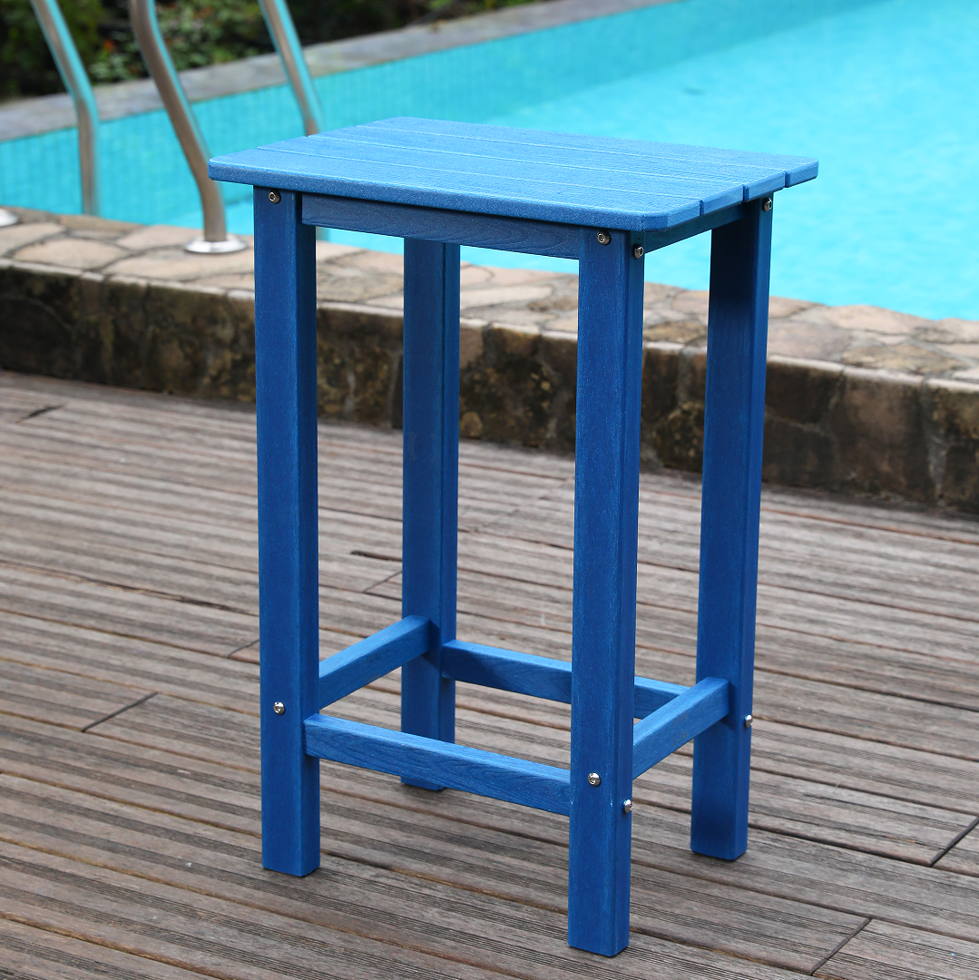 HDPE type outdoor dining and bar chair is very practical It is suitable for lawns, gardens, backyards and pool sides Navy blue, and it is waterproof and corrosion-resistant All Weather,
